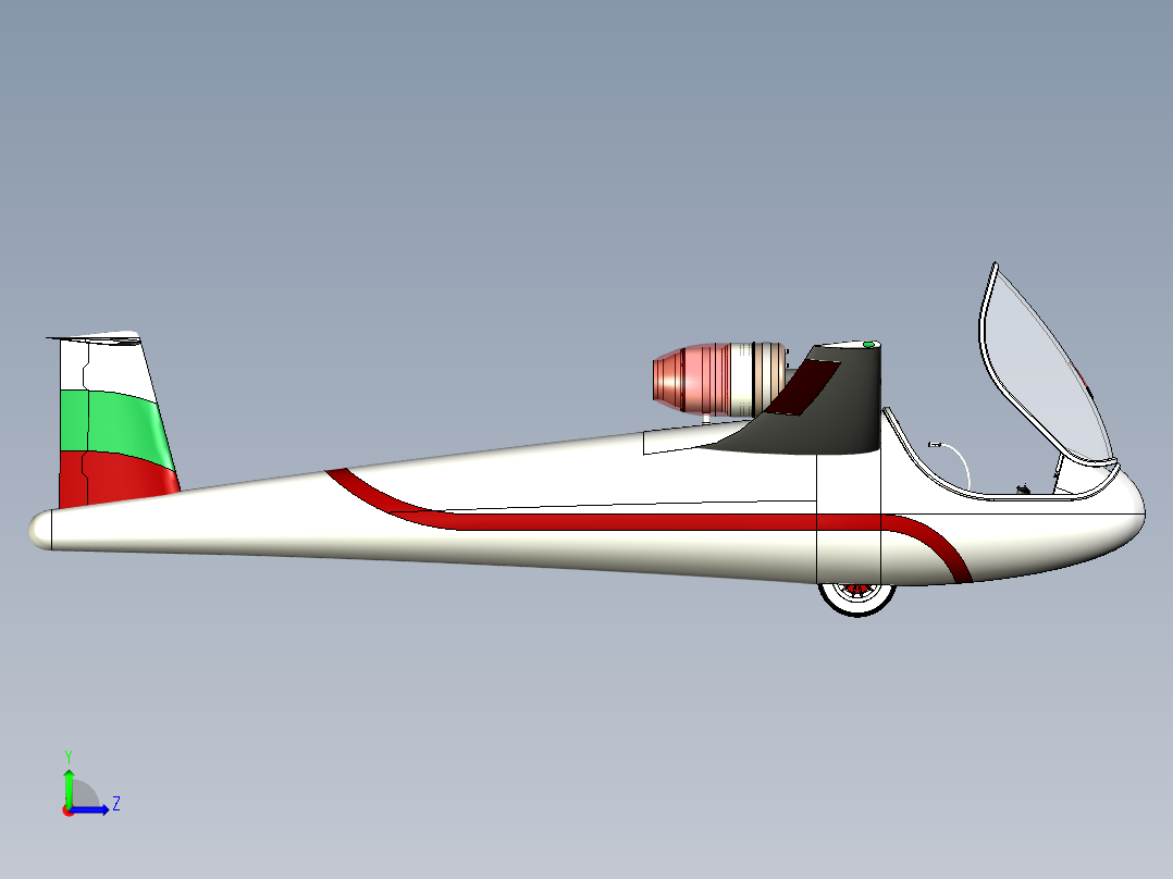 137-sail-plane INV IGS STL左视图