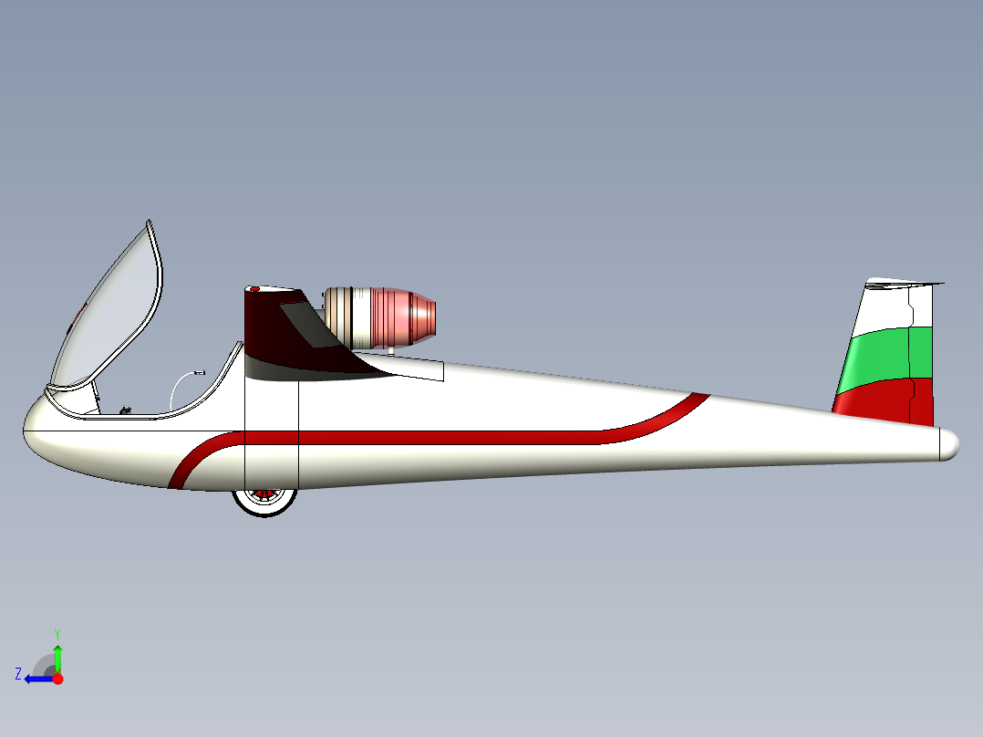 137-sail-plane INV IGS STL右视图
