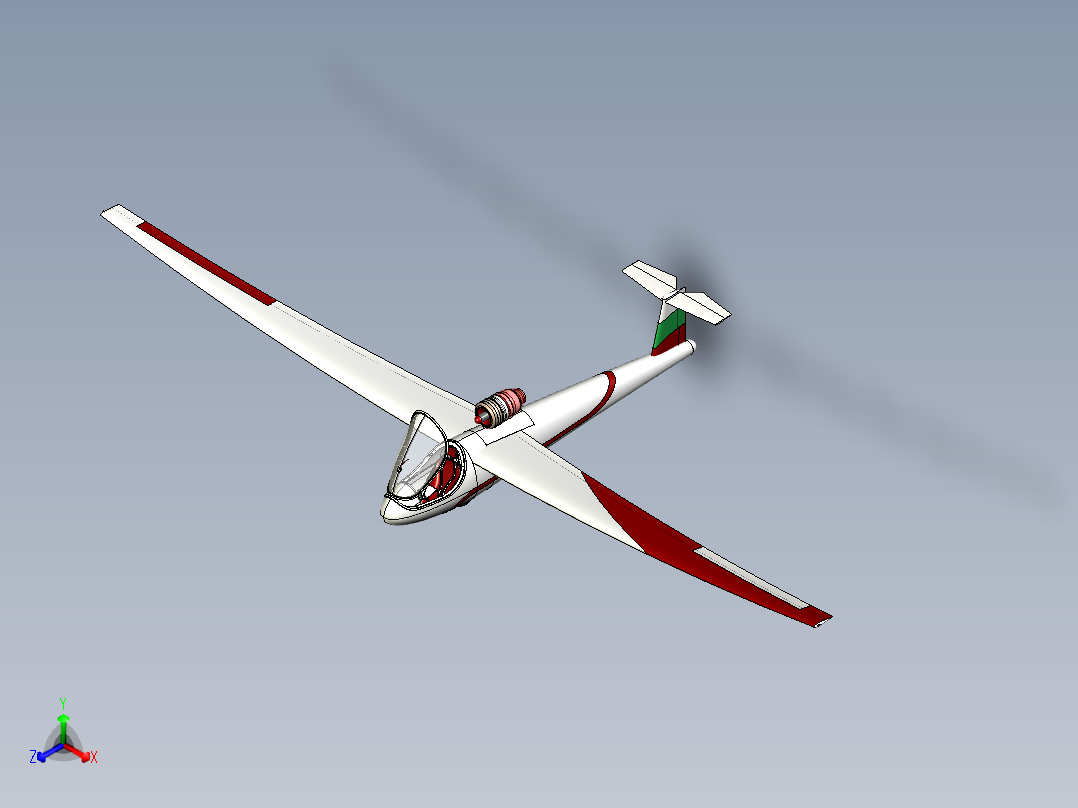 137-sail-plane INV IGS STL正等轴测图