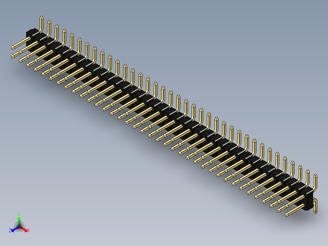 彩色公排针 100mil 2.54mm 系列-DS1022_black_74p_100mil_TypeSMT_rev1.0