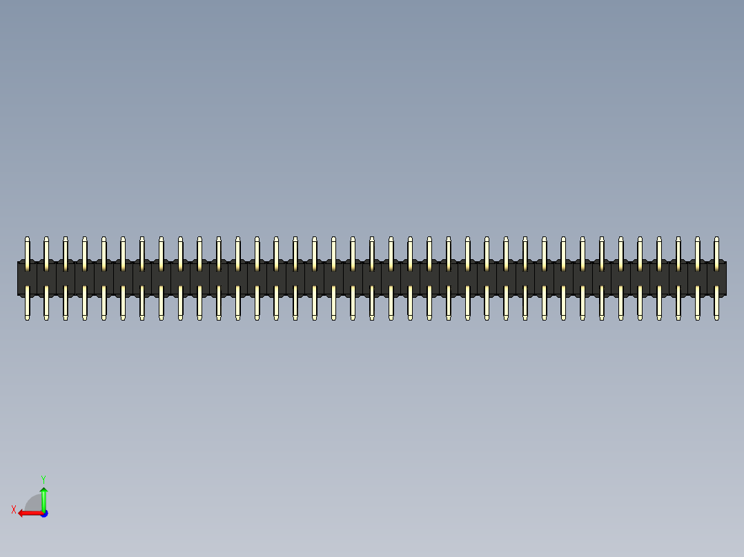 彩色公排针 100mil 2.54mm 系列-DS1022_black_74p_100mil_TypeSMT_rev1.0后视图