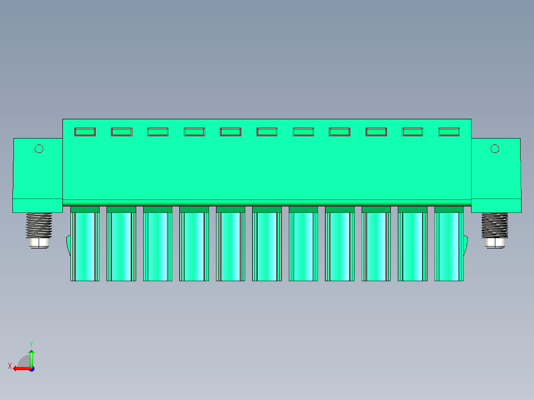 DEGSON 15EDG（公头） 3.5mm 螺钉锁紧，插拔式接线端子 FullPack-15EDGKM-3.5-11P-14-00AH后视图