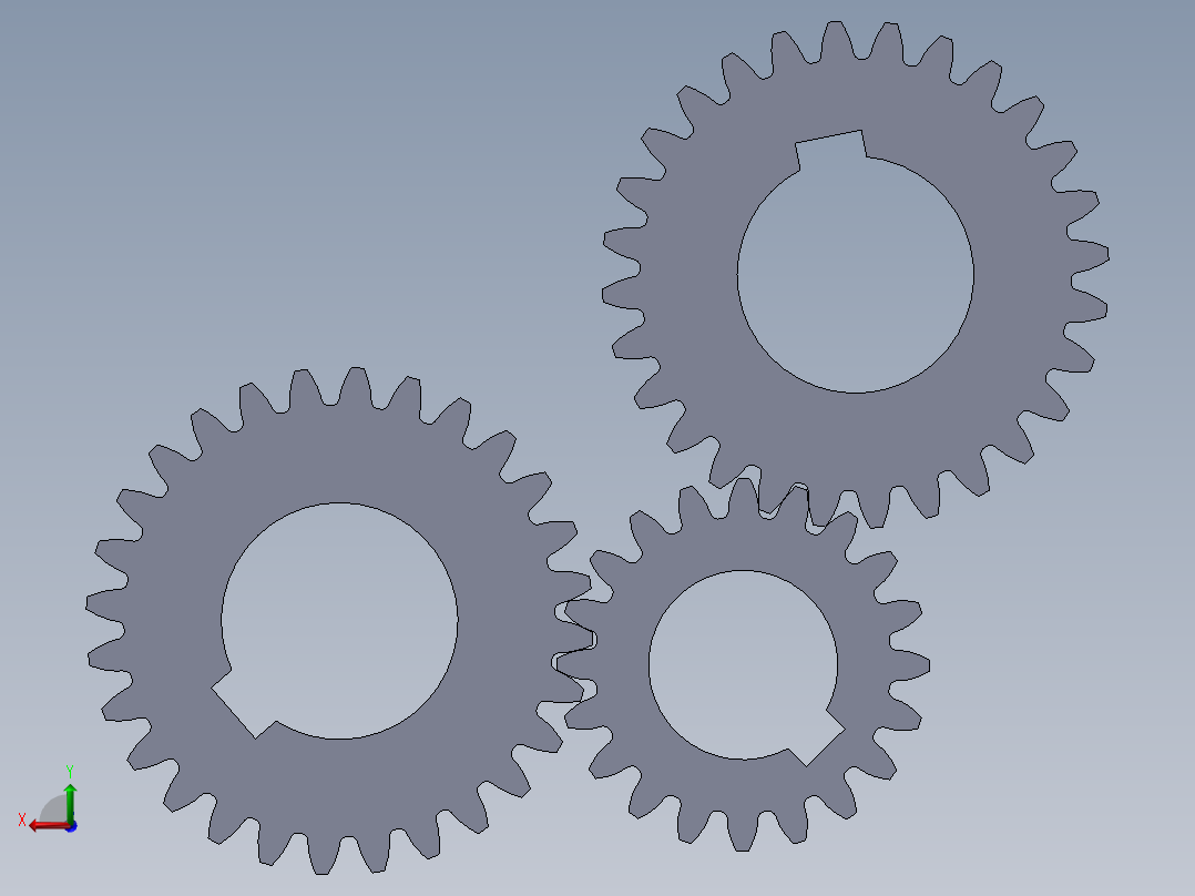 齿轮配合 3D模型后视图