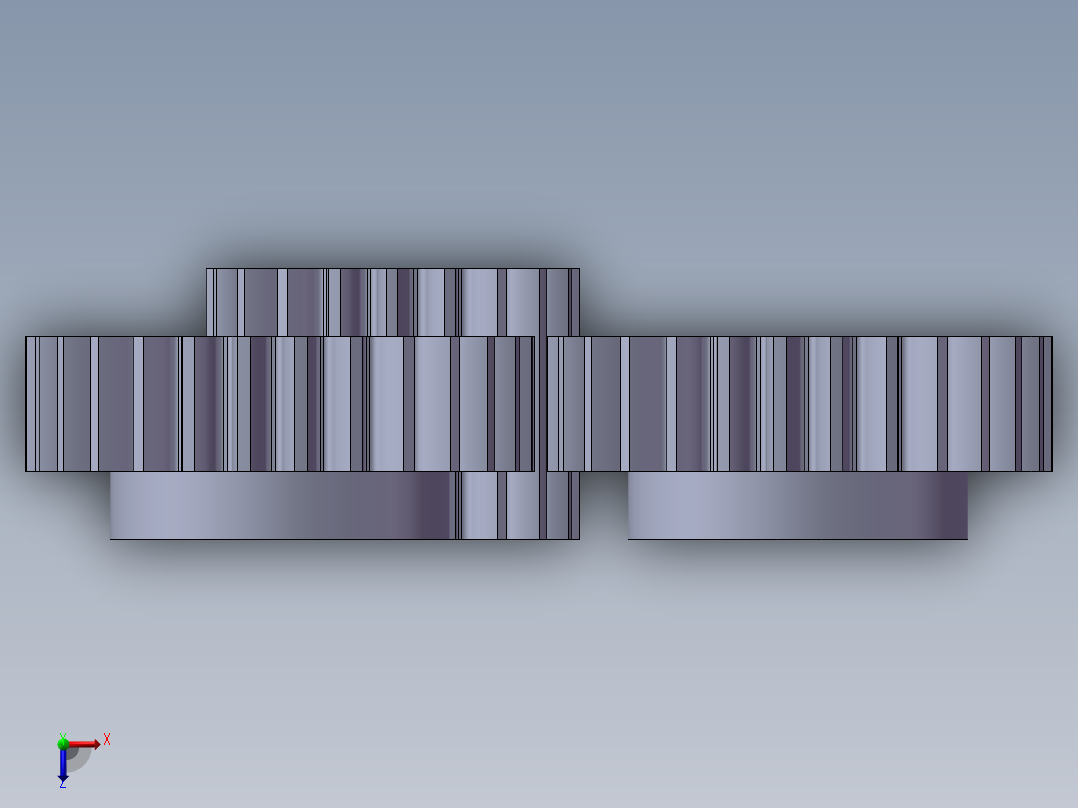 齿轮配合 3D模型俯视图