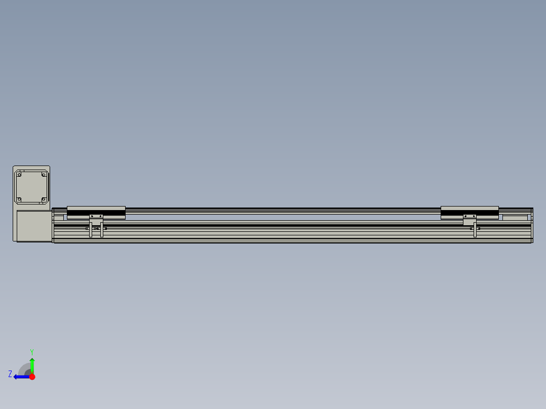 直线模组LHB17-L40-S950-LU设计图纸右视图