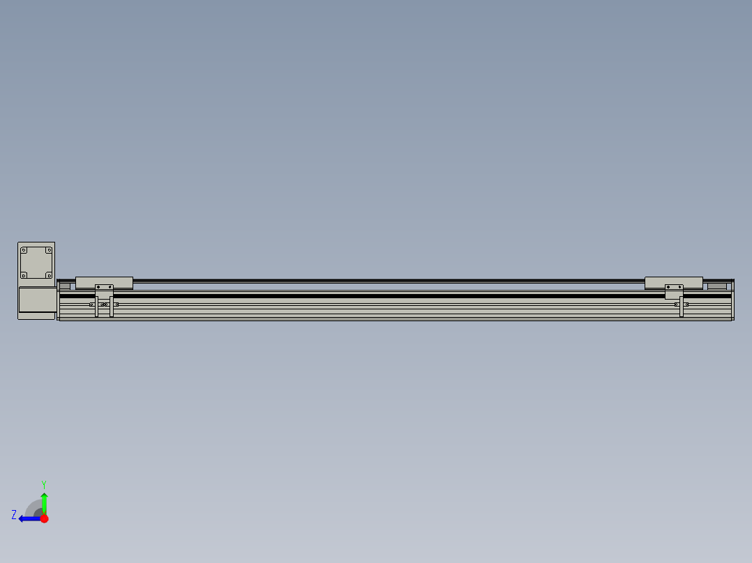 直线模组WG-LHB12-S1050-LU设计图纸右视图