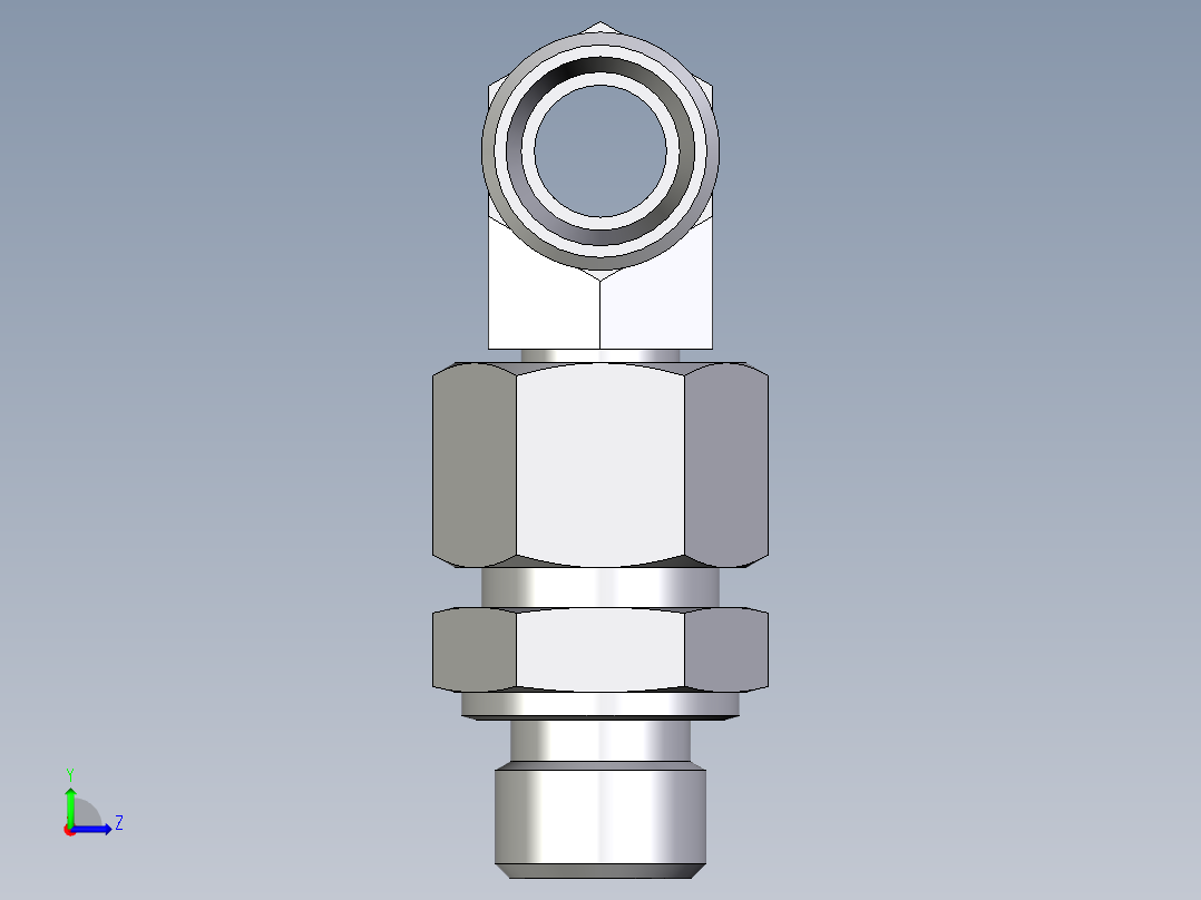 卡套式工业通用硬管接头EO_Assembled_adjustable_standpipe_branch_tee_EVT12LMOMD71左视图