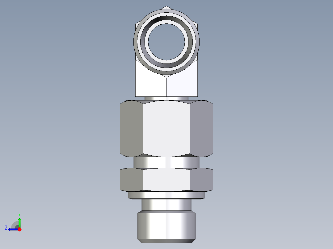 卡套式工业通用硬管接头EO_Assembled_adjustable_standpipe_branch_tee_EVT12LMOMD71右视图