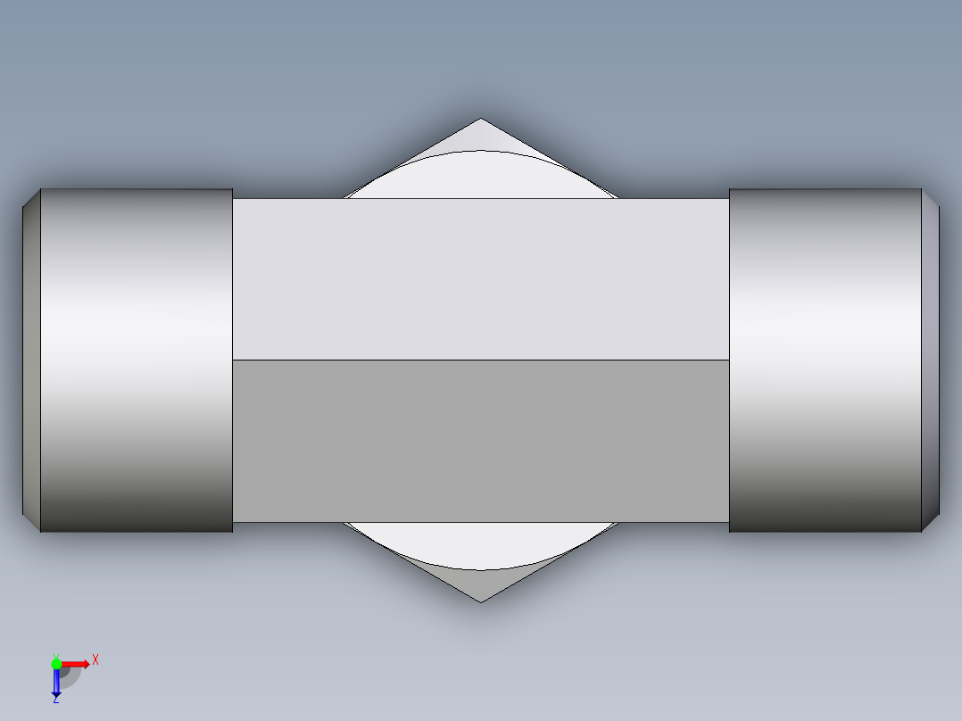 卡套式工业通用硬管接头EO_Assembled_adjustable_standpipe_branch_tee_EVT12LMOMD71俯视图