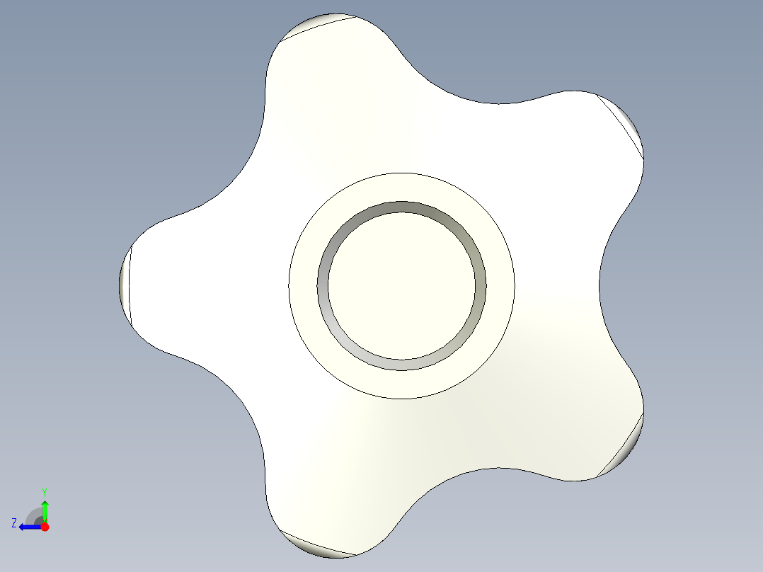 星型把手VCT.AE-V0-3D多系列多零件图纸模型右视图