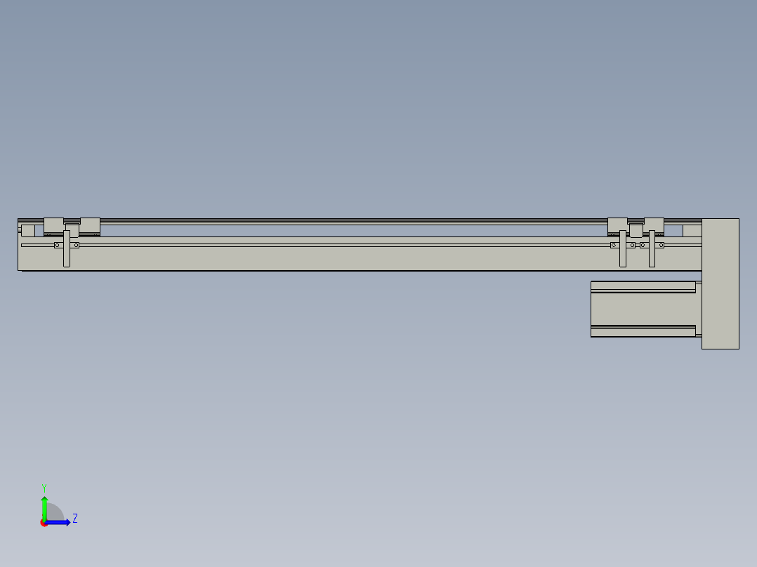 直线模组LHA6-S600-D-200W(16丝杆)设计图纸左视图