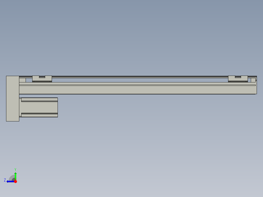 直线模组LHA6-S600-D-200W(16丝杆)设计图纸右视图