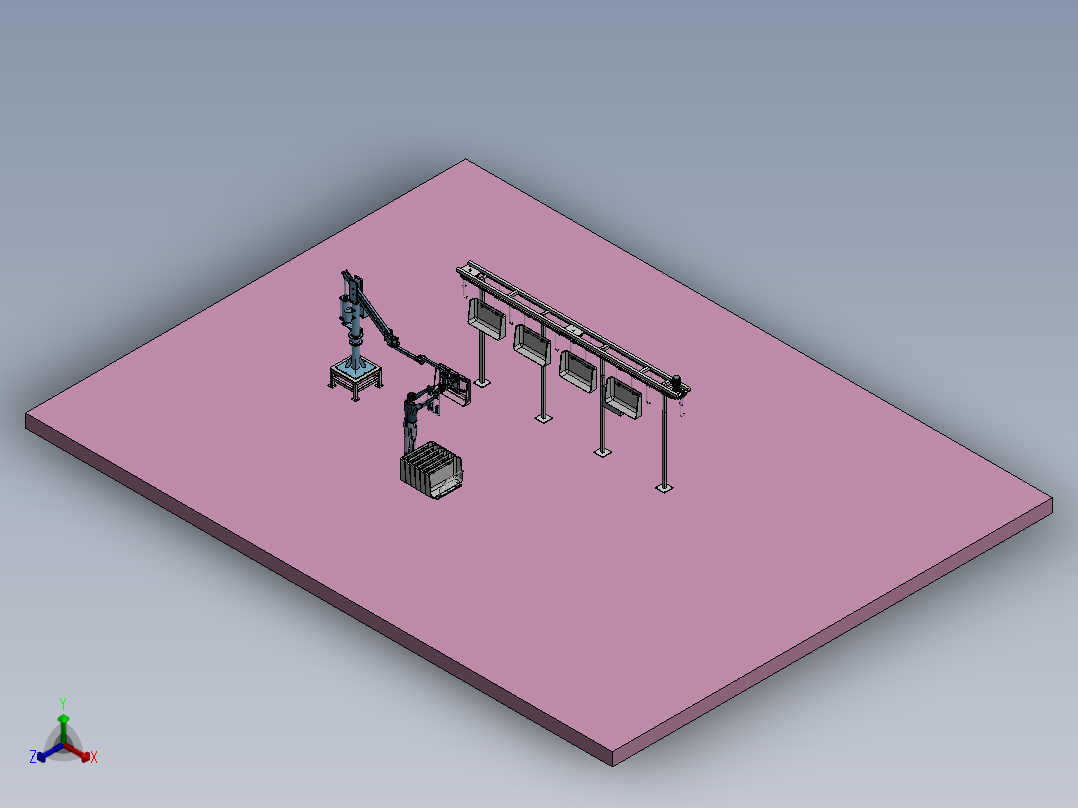 流转悬挂线sw20正等轴测图