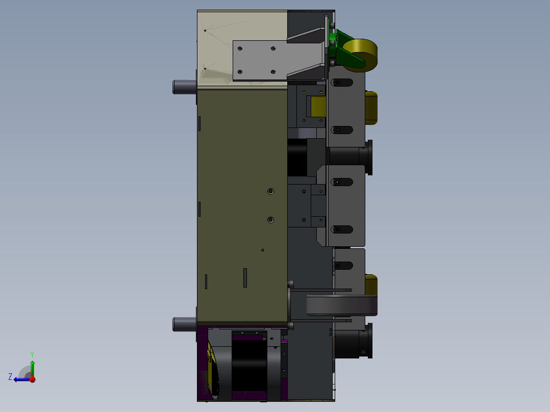 AGV小车AG舵轮搬运车AGV机器人AGV模型3D模型机械设计右视图