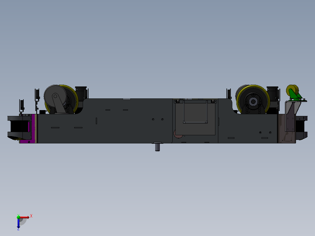 AGV小车AG舵轮搬运车AGV机器人AGV模型3D模型机械设计俯视图