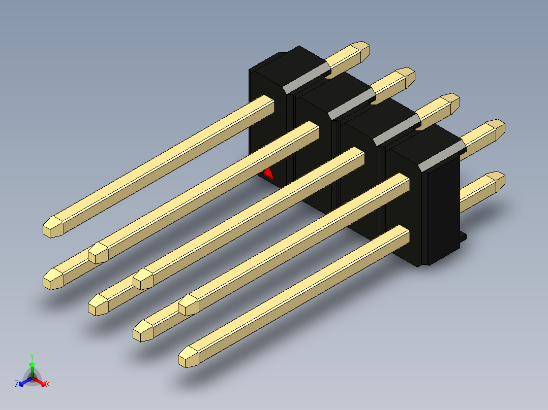 彩色公头100mil（2.54mm）系列-DS1021_black_2x04p_100mil_Type5_rev1.0