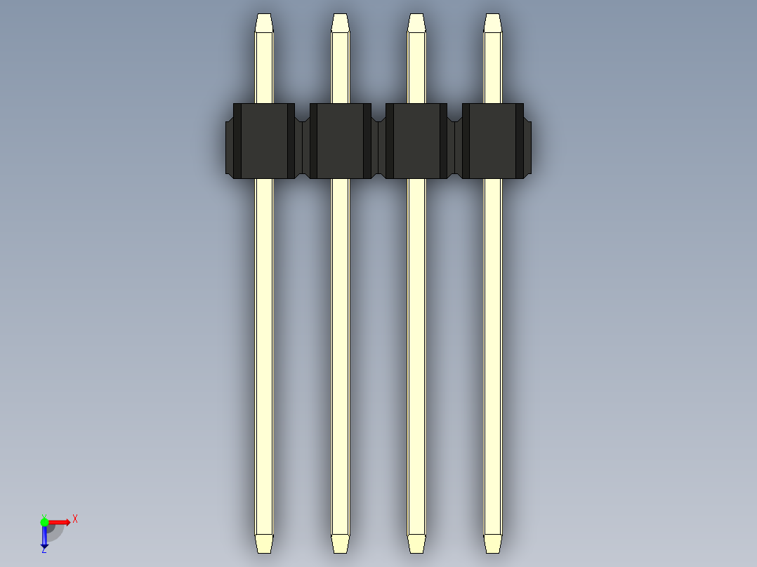 彩色公头100mil（2.54mm）系列-DS1021_black_2x04p_100mil_Type5_rev1.0俯视图