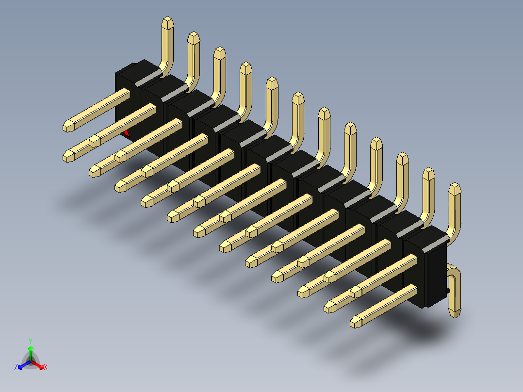 彩色公排针 100mil 2.54mm 系列-DS1022_black_24p_100mil_TypeSMT_rev1.0