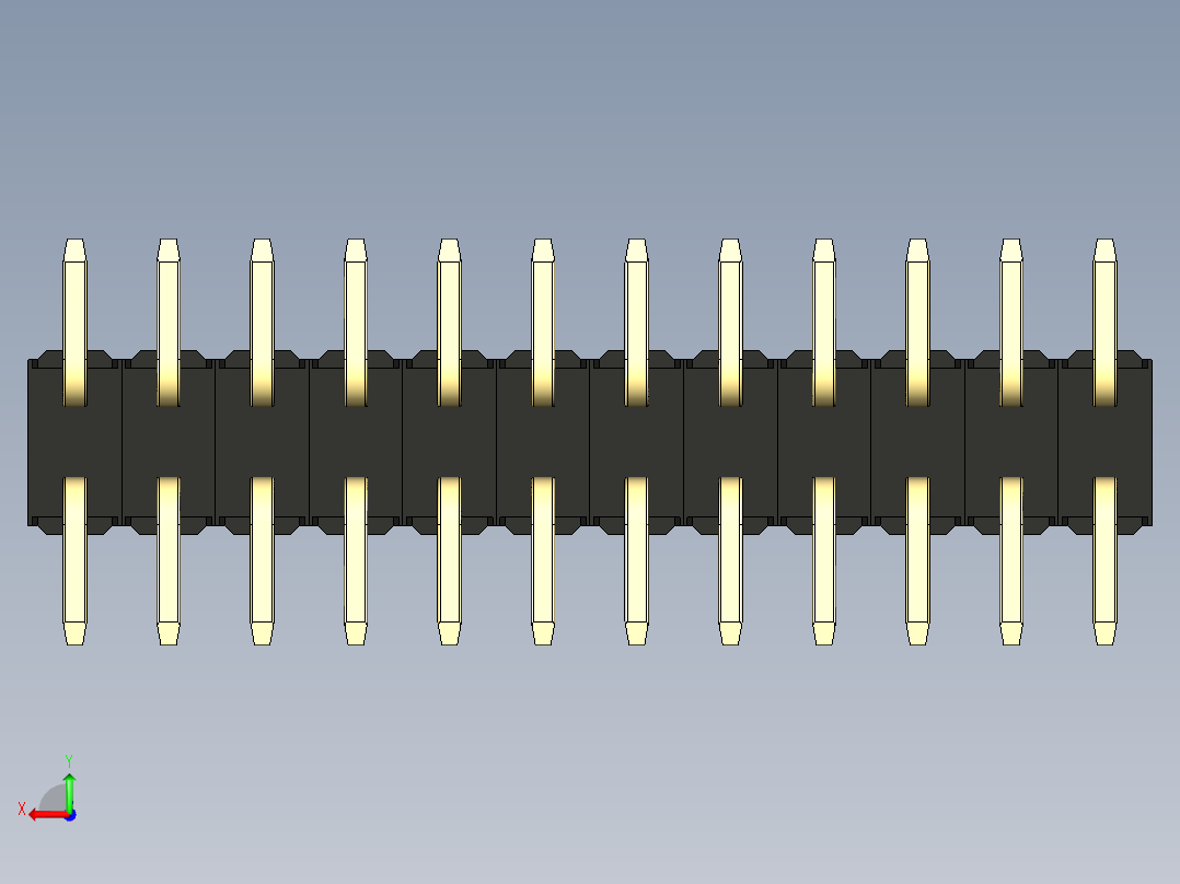 彩色公排针 100mil 2.54mm 系列-DS1022_black_24p_100mil_TypeSMT_rev1.0后视图