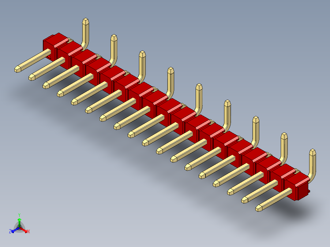 彩色公排针 100mil 2.54mm 系列-DS1022_red_18p_100mil_Type_SMT_R2_rev1.0
