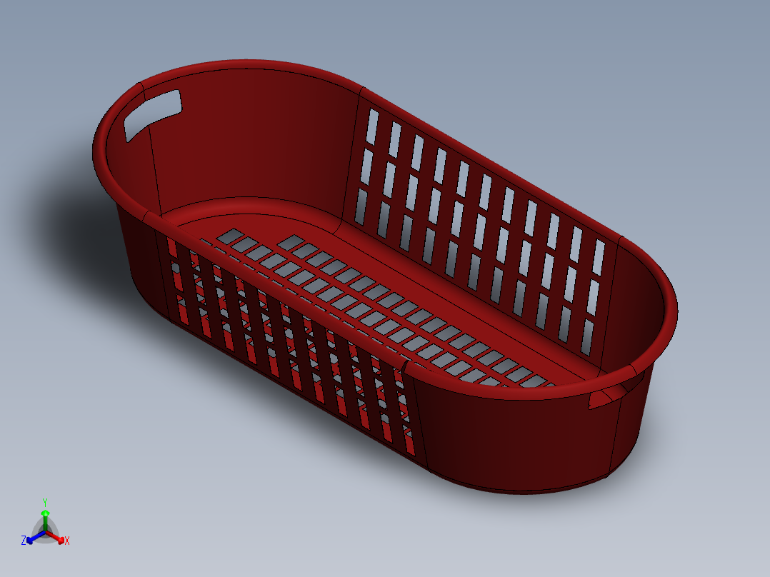 塑料筐正等轴测图