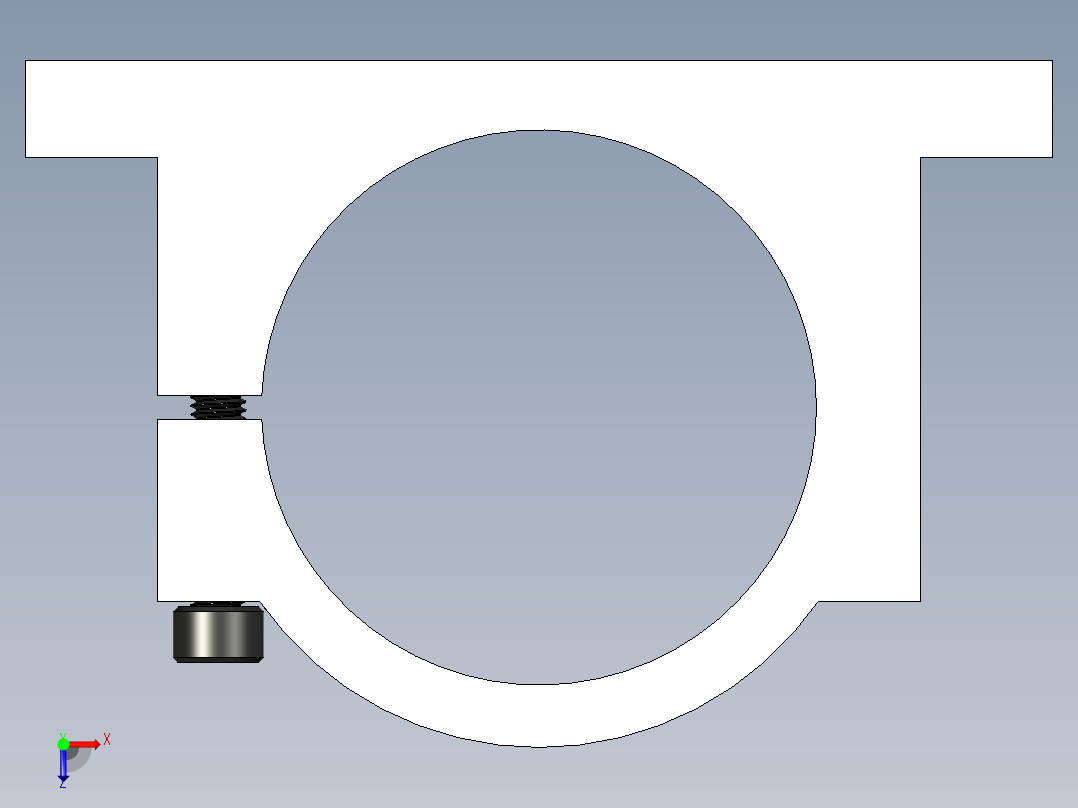 Ø80直径的管夹座固定座俯视图