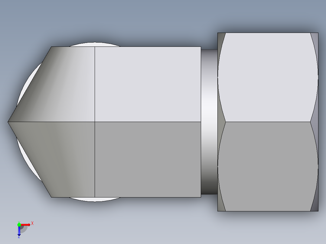 卡套式工业通用硬管接头EO_Adjustable_Locknut_elbow_WEE18LMCF俯视图