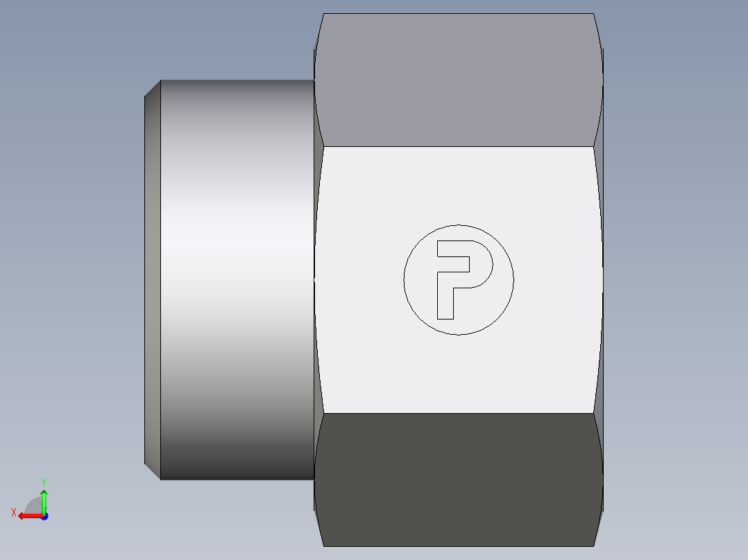 卡套式工业通用硬管接头EO_Swivel_connector_GAI38SRCFX后视图