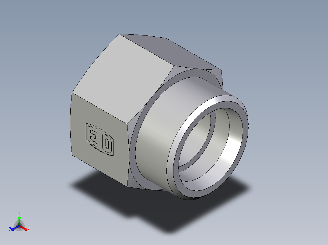 卡套式工业通用硬管接头EO_Swivel_connector_GAI38SRCFX正等轴测图