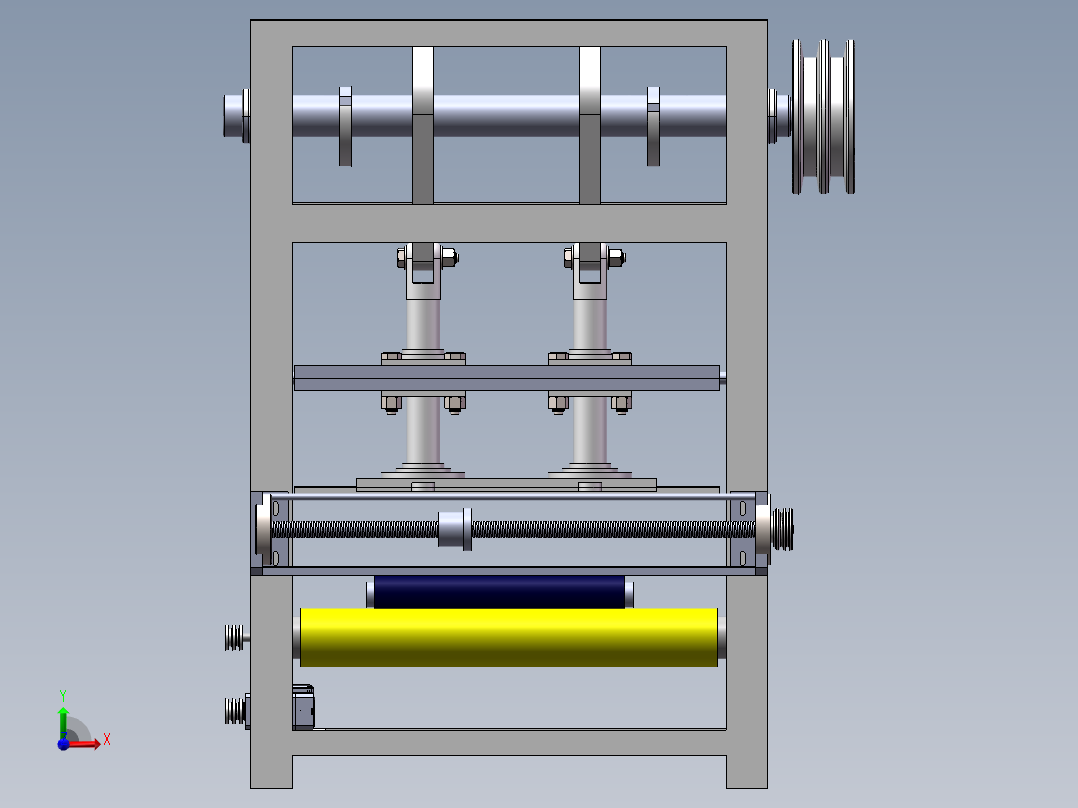 针刺机三维前视图