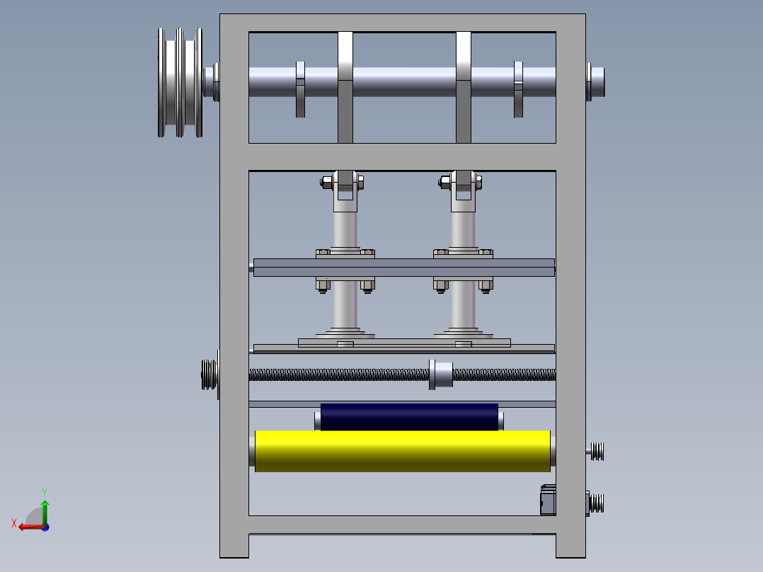 针刺机三维后视图