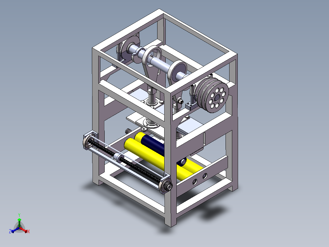 针刺机三维正等轴测图