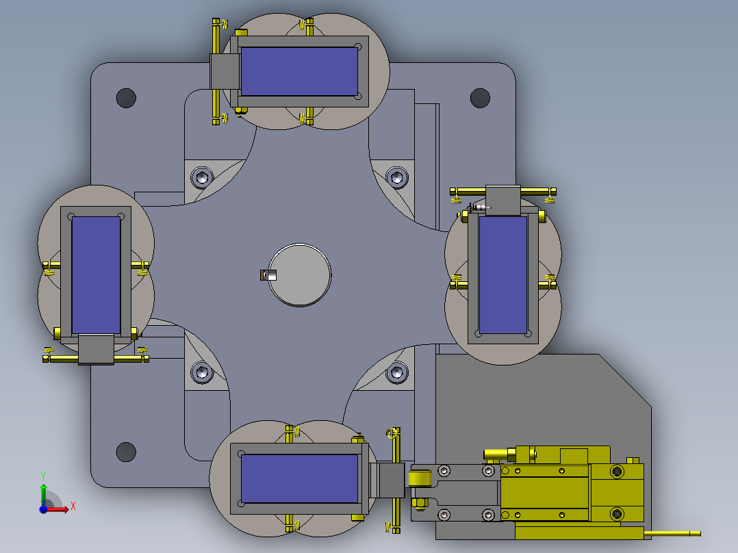 四工位回转工作台sw1186047前视图