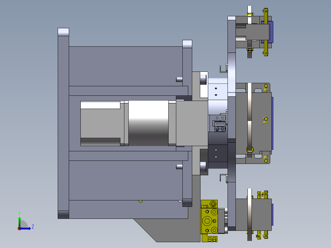 四工位回转工作台sw1186047左视图