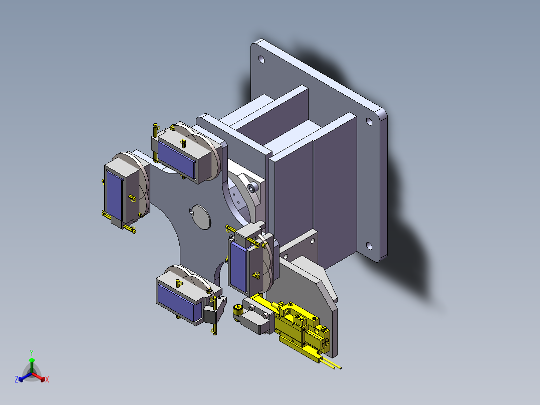四工位回转工作台sw1186047正等轴测图