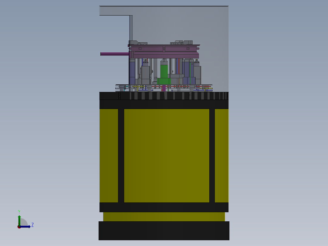 飞轮检测液压装置sw17可编辑左视图