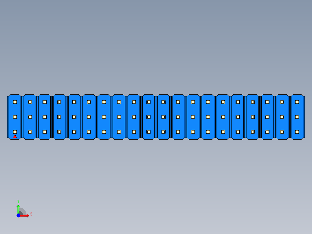 彩色公头100mil（2.54mm）系列-DS1021_blue_3x20p_100mil_Type19_rev1.0前视图