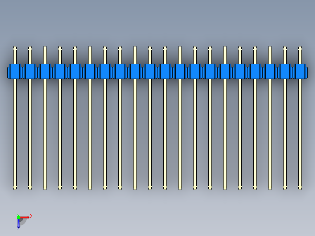 彩色公头100mil（2.54mm）系列-DS1021_blue_3x20p_100mil_Type19_rev1.0俯视图