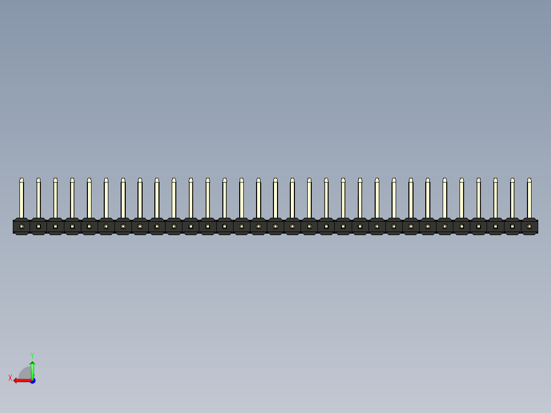 彩色公排针 100mil 2.54mm 系列-DS1022_black_31p_100mil_TypeU_rev1.0后视图