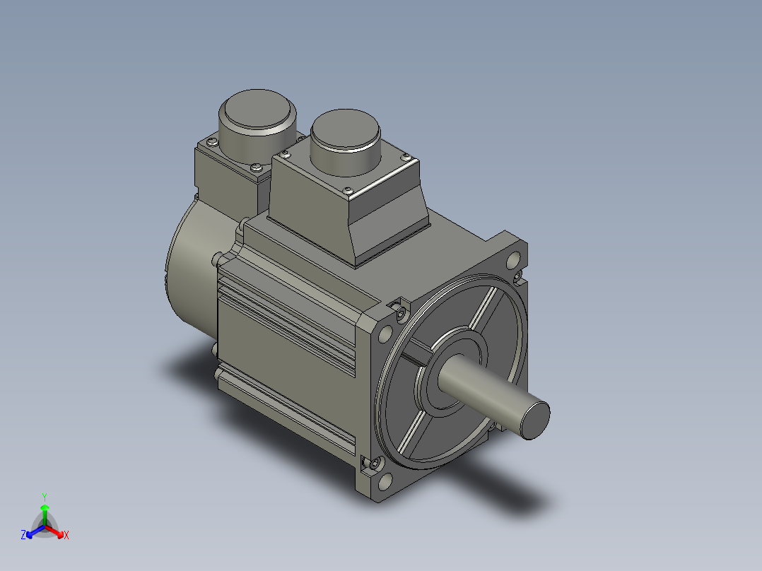 100W MSME伺服马达正等轴测图