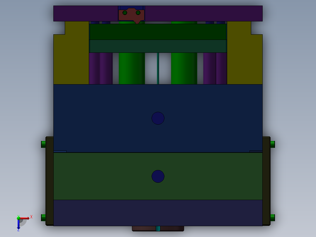 油缸抽芯模具俯视图