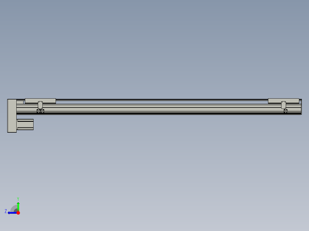 直线模组LHA21-S1800-D设计图纸右视图