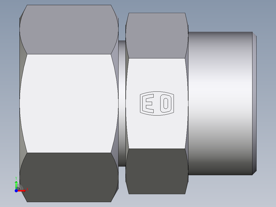 卡套式工业通用硬管接头EO_Distance_piece_adapter_DA30SOMD71前视图