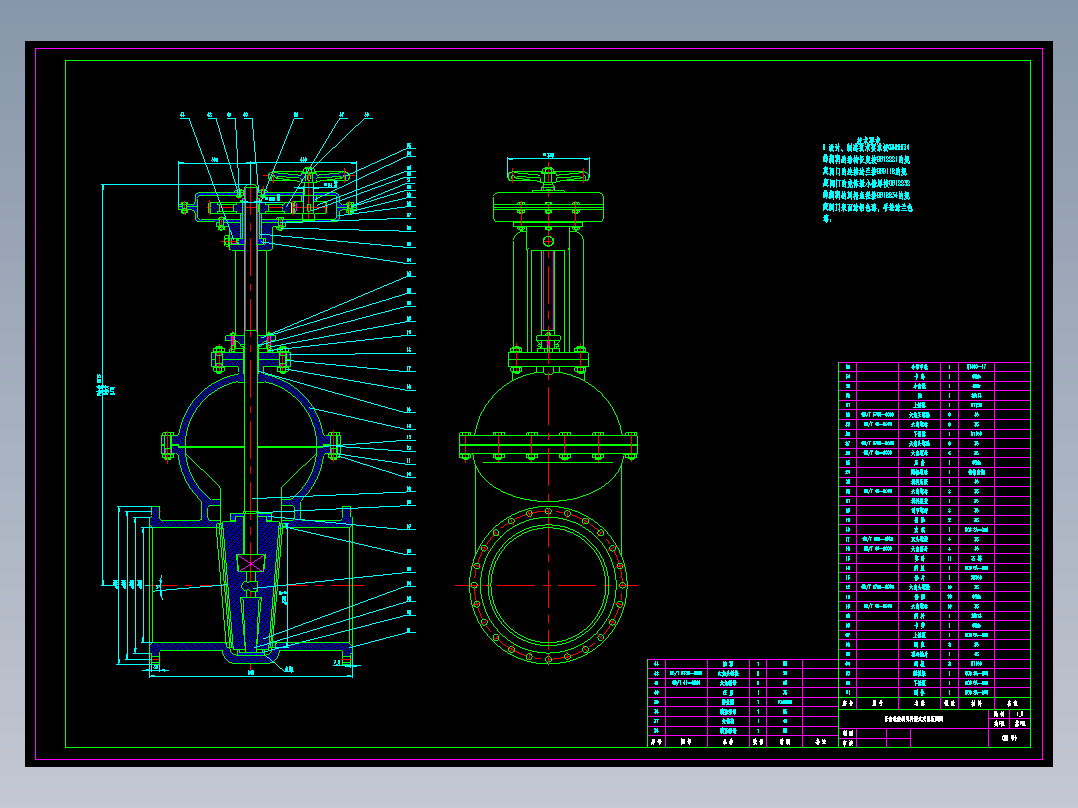 正齿轮传动明杆楔式双闸板闸阀