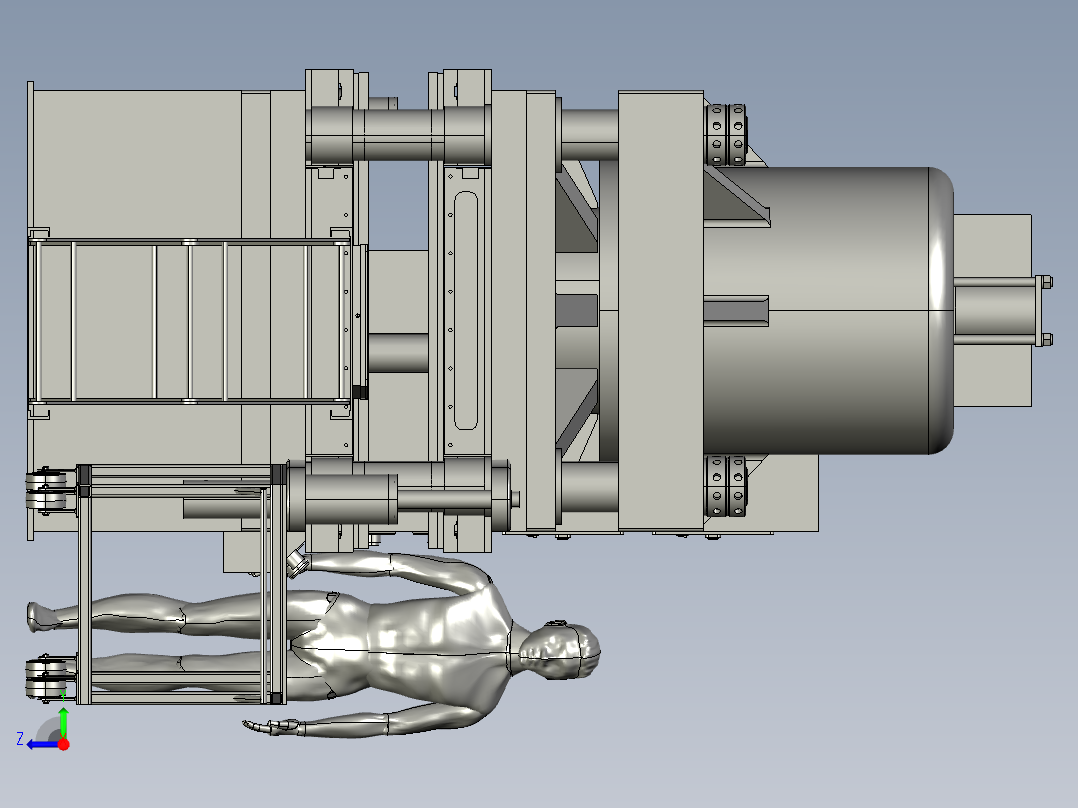 800吨液压机右视图