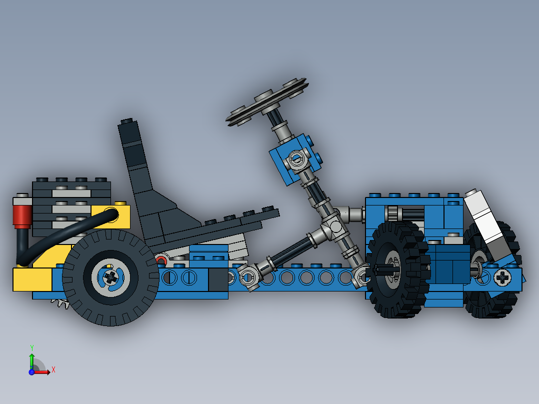 乐高拼接的全地形车前视图