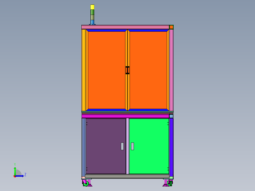 压铸件六轴联动组合数控打磨机左视图
