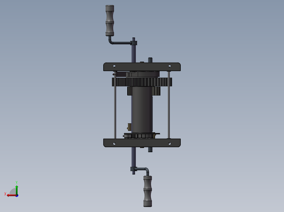 手动绞盘后视图