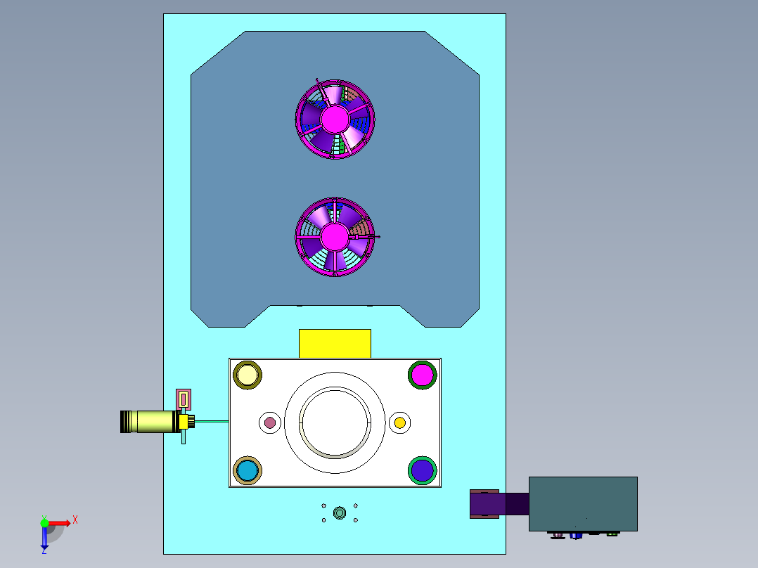 混合式铝模冲压烧结机俯视图
