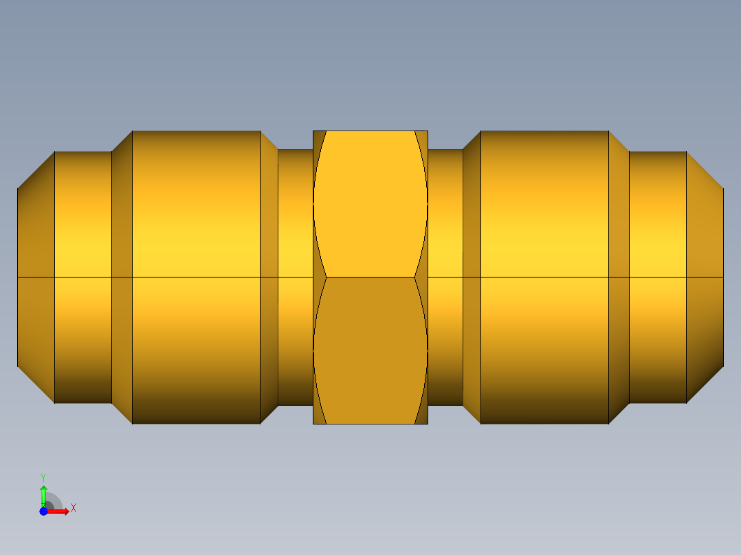 扩口式工业通用硬管接头Union 42F-10前视图